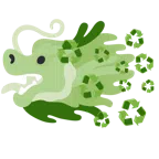 Drache + Recycling-Symbol
