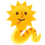 Schlange + Sonne mit Gesicht
