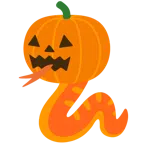 Schlange + Halloweenkürbis