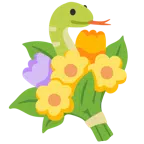 Schlange + Blumenstrauß