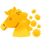 Pferd + Sonne mit Gesicht