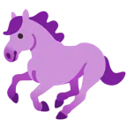 Pferd + lila Herz