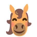 Pferd + lächelndes Gesicht mit lachenden Augen
