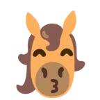 Pferd + küssendes Gesicht mit lächelnden Augen