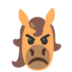 Pferd + verärgertes Gesicht