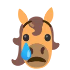 Pferd + weinendes Gesicht