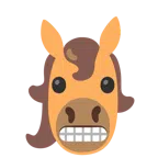 Pferd + Grimassen schneidendes Gesicht
