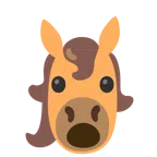 Pferd + Gesicht mit offenem Mund