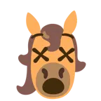 Pferd + benommenes Gesicht
