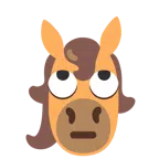 Pferd + Augen verdrehendes Gesicht