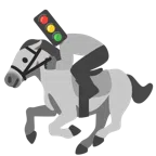 Pferd + vertikale Verkehrsampel
