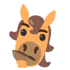 Pferd + nachdenkendes Gesicht