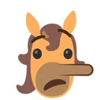 Pferd + lügendes Gesicht