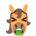 Pferd + kotzendes Gesicht