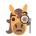Pferd + Gesicht mit Monokel