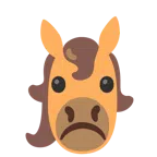 Pferd + düsteres Gesicht