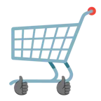 pulgar hacia arriba + carrito de la compra
