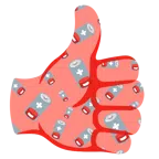 pulgar hacia arriba + batería baja