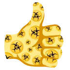 pulgar hacia arriba + riesgo biológico