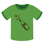 camiseta + garrafa de champanhe