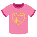 camiseta + coração brilhante