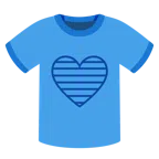 camiseta + coração azul
