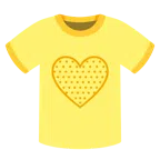 camiseta + coração amarelo