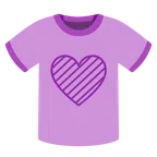 camiseta + coração roxo