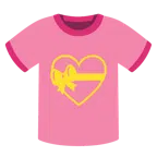 camiseta + coração com fita