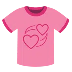 camiseta + corações girando