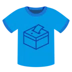camiseta + urna eleitoral com cédula