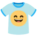 camiseta + rosto risonho com olhos sorridentes
