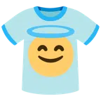 camiseta + rosto sorridente com auréola