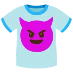 camiseta + rosto sorridente com chifres