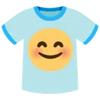 camiseta + rosto sorridente com olhos sorridentes