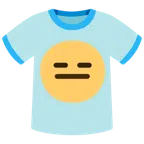 camiseta + rosto inexpressivo