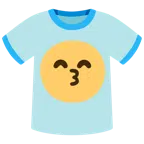camiseta + rosto beijando com olhos sorridentes