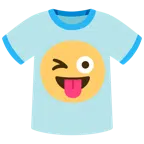camiseta + rosto piscando e com língua para fora