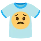 camiseta + rosto preocupado