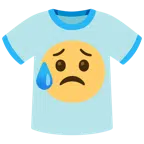 camiseta + rosto triste, mas aliviado