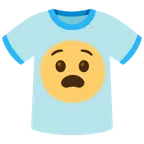 camiseta + rosto angustiado