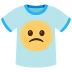 camiseta + rosto meio triste
