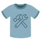 camiseta + martelo e chave-inglesa