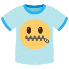 camiseta + rosto com boca de zíper