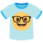camiseta + rosto de nerd