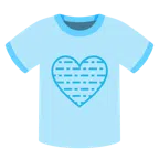 camiseta + coração azul-claro