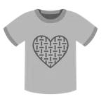 camiseta + coração cinza