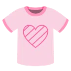 camiseta + coração rosa