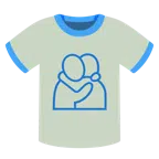 camiseta + pessoas se abraçando