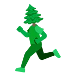 scarpa sportiva + albero sempreverde